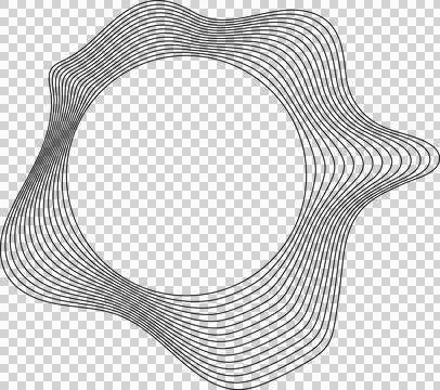 Circle liquid shapes made of lines with empty space for text Stock Illustration
