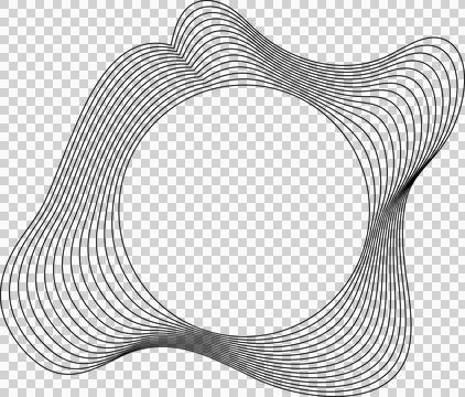 Circle liquid shapes made of lines with empty space for text Stock Illustration