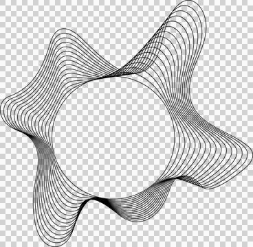 Circle liquid shapes made of lines with empty space for text Stock Illustration