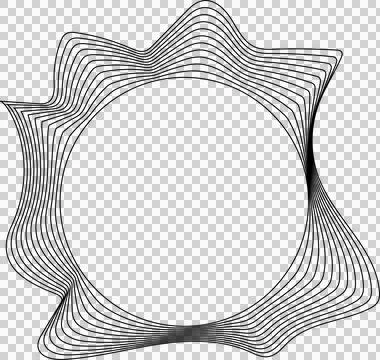 Circle liquid shapes made of lines with empty space for text Stock Illustration