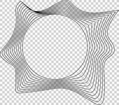 Circle liquid shapes made of lines with empty space for text Stock Illustration