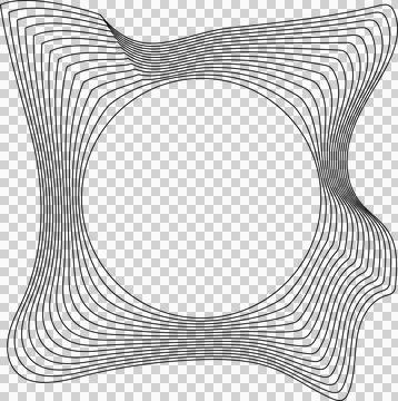 Circle liquid shapes made of lines with empty space for text Stock Illustration