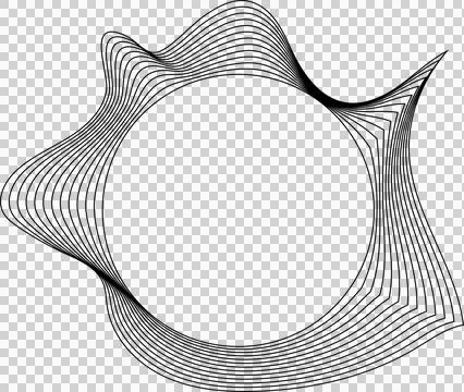 Circle liquid shapes made of lines with empty space for text イラスト素材