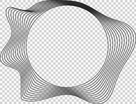 Circle liquid shapes made of lines with empty space for text イラスト素材