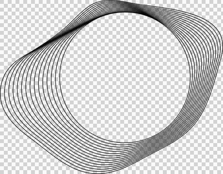 Circle liquid shapes made of lines with empty space for text Stock Illustration