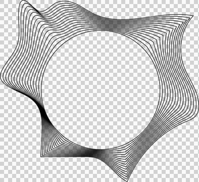 Circle liquid shapes made of lines with empty space for text イラスト素材