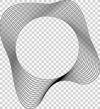 Circle liquid shapes made of lines with empty space for text Illustrazione stock