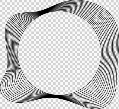 Circle liquid shapes made of lines with empty space for text イラスト素材