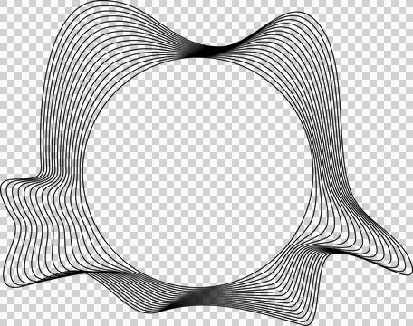 Circle liquid shapes made of lines with empty space for text Ilustração Stock