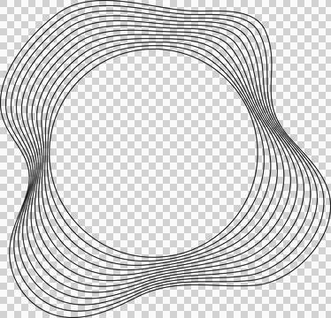 Circle liquid shapes made of lines with empty space for text Stock Illustration