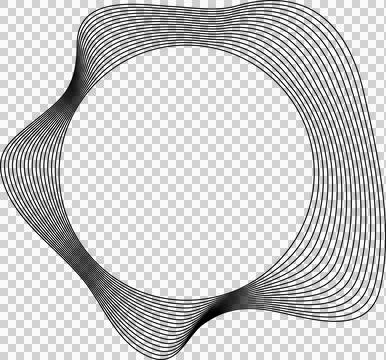 Circle liquid shapes made of lines with empty space for text Stock Illustration