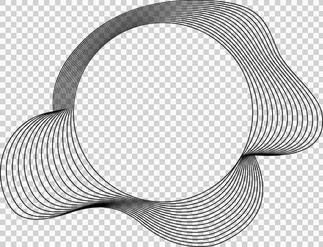 Circle liquid shapes made of lines with empty space for text Stock Illustration