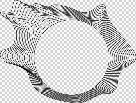 Circle liquid shapes made of lines with empty space for text Ilustração Stock