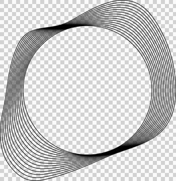 Circle liquid shapes made of lines with empty space for text Stock Illustration