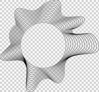 Circle liquid shapes made of lines with empty space for text イラスト素材