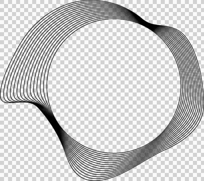 Circle liquid shapes made of lines with empty space for text Stock Illustration