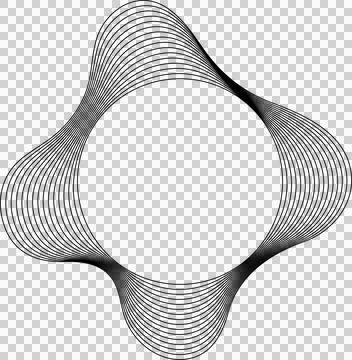 Circle liquid shapes made of lines with empty space for text Illustrazione stock