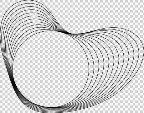 Circle liquid shapes made of lines with empty space for text イラスト素材