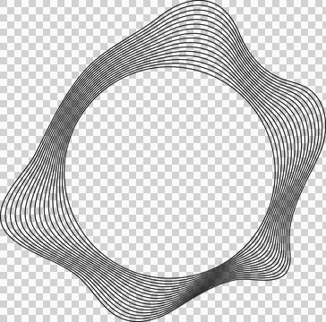 Circle liquid shapes made of lines with empty space for text Stock Illustration