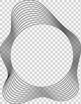 Circle liquid shapes made of lines with empty space for text Ilustração Stock