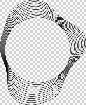 Circle liquid shapes made of lines with empty space for text Stock Illustration