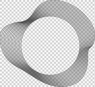 Circle liquid shapes made of lines with empty space for text Stock Illustration