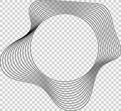 Circle liquid shapes made of lines with empty space for text Stock Illustration