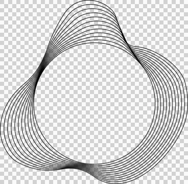Circle liquid shapes made of lines with empty space for text Stock Illustration