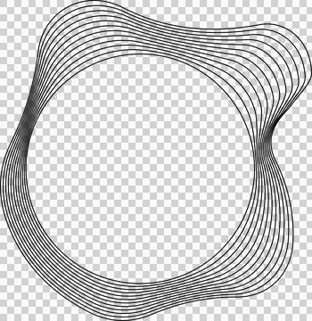 Circle liquid shapes made of lines with empty space for text Illustrazione stock