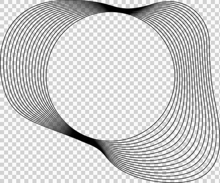 Circle liquid shapes made of lines with empty space for text Stock Illustration