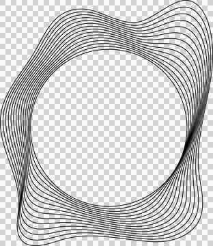 Circle liquid shapes made of lines with empty space for text Ilustração Stock