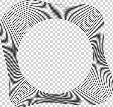 Circle liquid shapes made of lines with empty space for text Stock Illustration