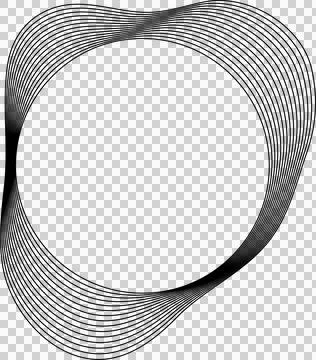 Circle liquid shapes made of lines with empty space for text Ilustração Stock