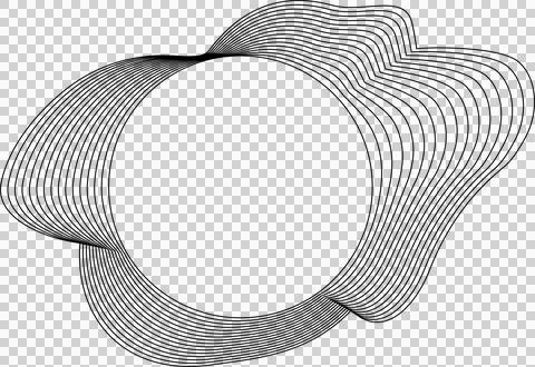 Circle liquid shapes made of lines with empty space for text Stock Illustration