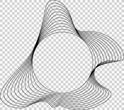 Circle liquid shapes made of lines with empty space for text Stock-Illustration