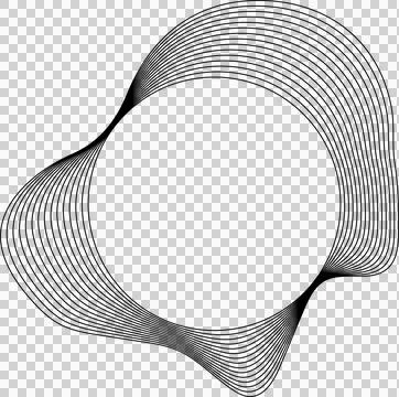Circle liquid shapes made of lines with empty space for text Stock Illustration