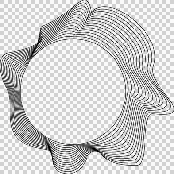 Circle liquid shapes made of lines with empty space for text Illustrazione stock