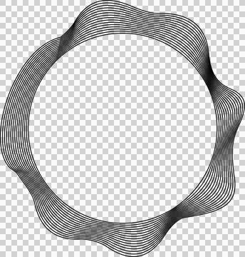 Circle liquid shapes made of lines with empty space for text Stock-Illustration