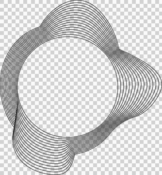 Circle liquid shapes made of lines with empty space for text イラスト素材