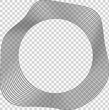 Circle liquid shapes made of lines with empty space for text Stock Illustration