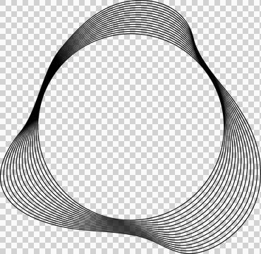 Circle liquid shapes made of lines with empty space for text Stock Illustration