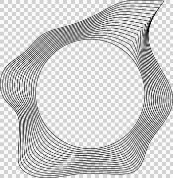 Circle liquid shapes made of lines with empty space for text Stock Illustration
