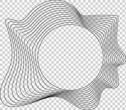 Circle liquid shapes made of lines with empty space for text Stock Illustration