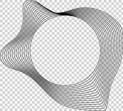 Circle liquid shapes made of lines with empty space for text Illustrazione stock