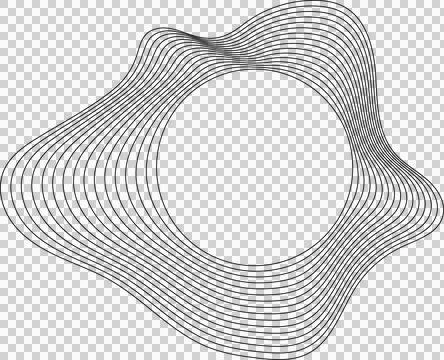 Circle liquid shapes made of lines with empty space for text Stock Illustration