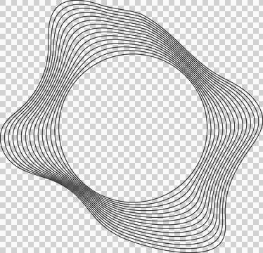 Circle liquid shapes made of lines with empty space for text Ilustração Stock