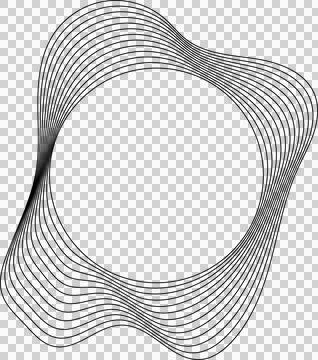 Circle liquid shapes made of lines with empty space for text イラスト素材