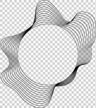 Circle liquid shapes made of lines with empty space for text Stock Illustration