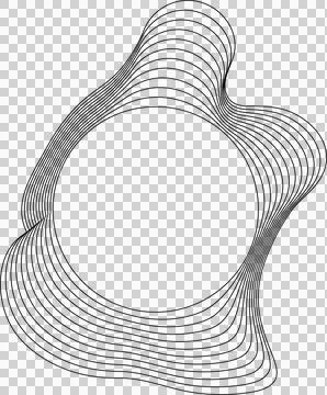 Circle liquid shapes made of lines with empty space for text Stock Illustration