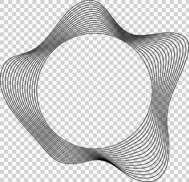 Circle liquid shapes made of lines with empty space for text Stock Illustration
